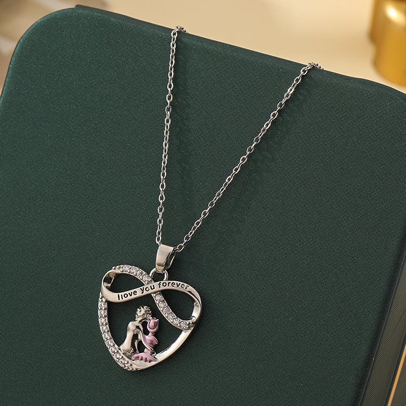 Titanium Steel Mother-Daughter Necklace – Elegant, Diamond-Studded, Personalized Jewelry Gift for Mother's Day