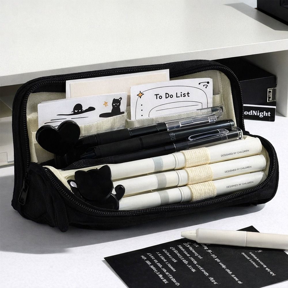Large Capacity Pencil Case Standing Stationery Organizer Portable Pen Bag  Students