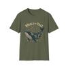 Unisex Softstyle T-Shirt Herren Damen Tees Oberteil Wal Buch Ozean Surreal Lesen Fantasie Grafik