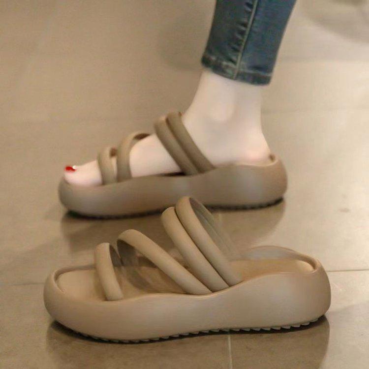 Thick-soled cool slippers spring and summer outer wear new beach sandals one-word