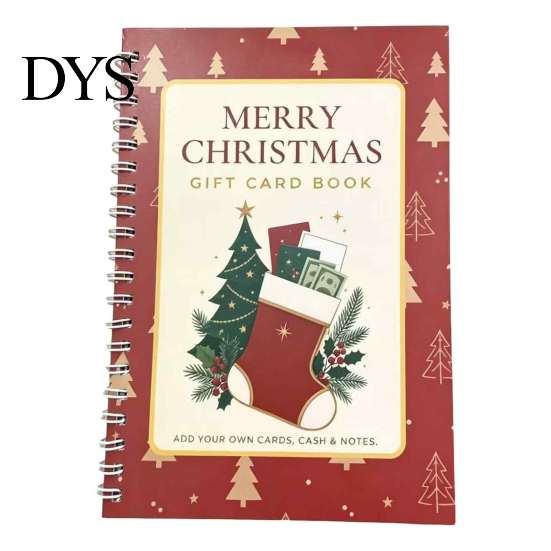Creative Gift Card Organizer Christmas Book, 10-Page Holiday Holder with Write-On Office Exchange Supplies Notes, Festive Paper Booklet for