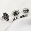 Cool Handsome Ladies Grip Ring, Punk Reaper Sickle Retro Belt Buckle Ring 5-piece Set