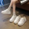 Little white shoes 2025 summer new breathable versatile women's models increase height small leather surface explosion thick baseplate shoes super fir