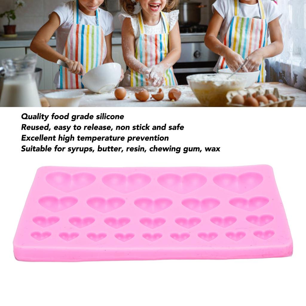 Heart Shape Silicone Fondant Pattern Mixed Size for Resin Casting Craft Chocolate Cake Decoration
