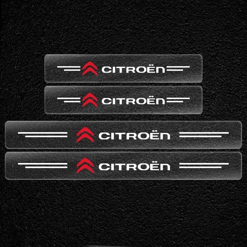 

4PCS Car Threshold Protector Transparent Decorative Badge Sticker for Citroen ELYSEE DS5 DS5LS C4L DS3 DS4 DS6 C1 C2 C3 C4 C5 C6