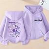 Hoodies Sweatshirts Girls Zip Sweatshirt Children's Clothing Cartoon Print Hoodie Casual Top