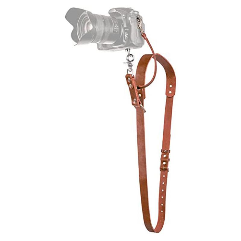 

Top Grain Leather Camera Shoulder Strap Adjustable Universal Digital Device Belt Portable Comfortable Back Safety Rope коричневый