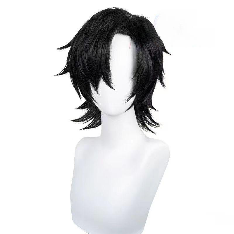 Parrucca Hunch Cos Nera - Capelli Corti Freschi con Copricapo Integrale - Parrucche Adatte per Cosplay Anime o Quotidiani