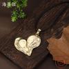New Dumb Gold Irregular Love Long Pendant, Women's Exaggerated Heart-shaped High-end Leather Rope Long Necklace