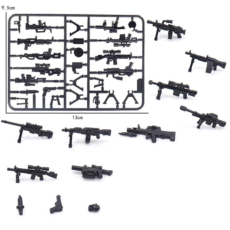 Military Weapon Toy Guns Dagger Machine Guns SWAT WW2 Building Blocks Playthings Ideal For Children Assemble Militarys Army Toy Gifts