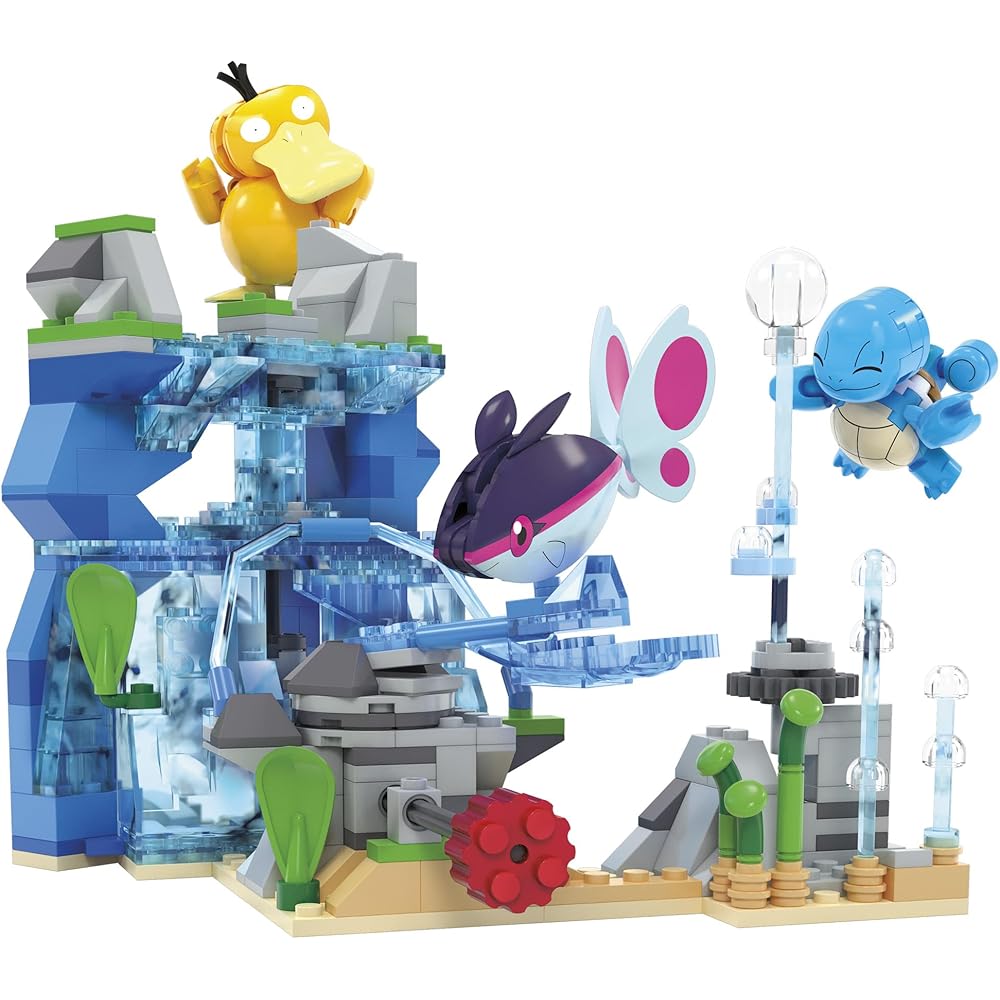 Mega Pokmon Adventure World Underwater Exploration Set 319 Pieces Squirtle Psyduck Multi-Color Building Blocks for Ages 8+