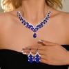 Vintage Evening Dress Jewelry Set: European & American Floral Necklace and Earrings