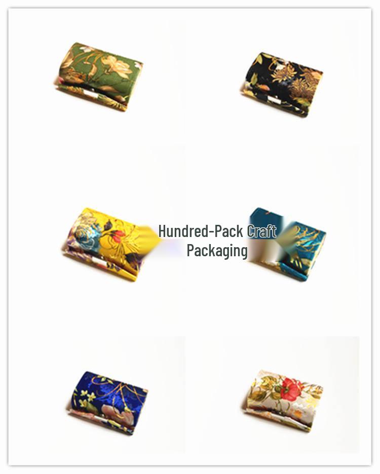 Gold Brocade Double Lipstick Case with Mirror and Jewelry Storage Box