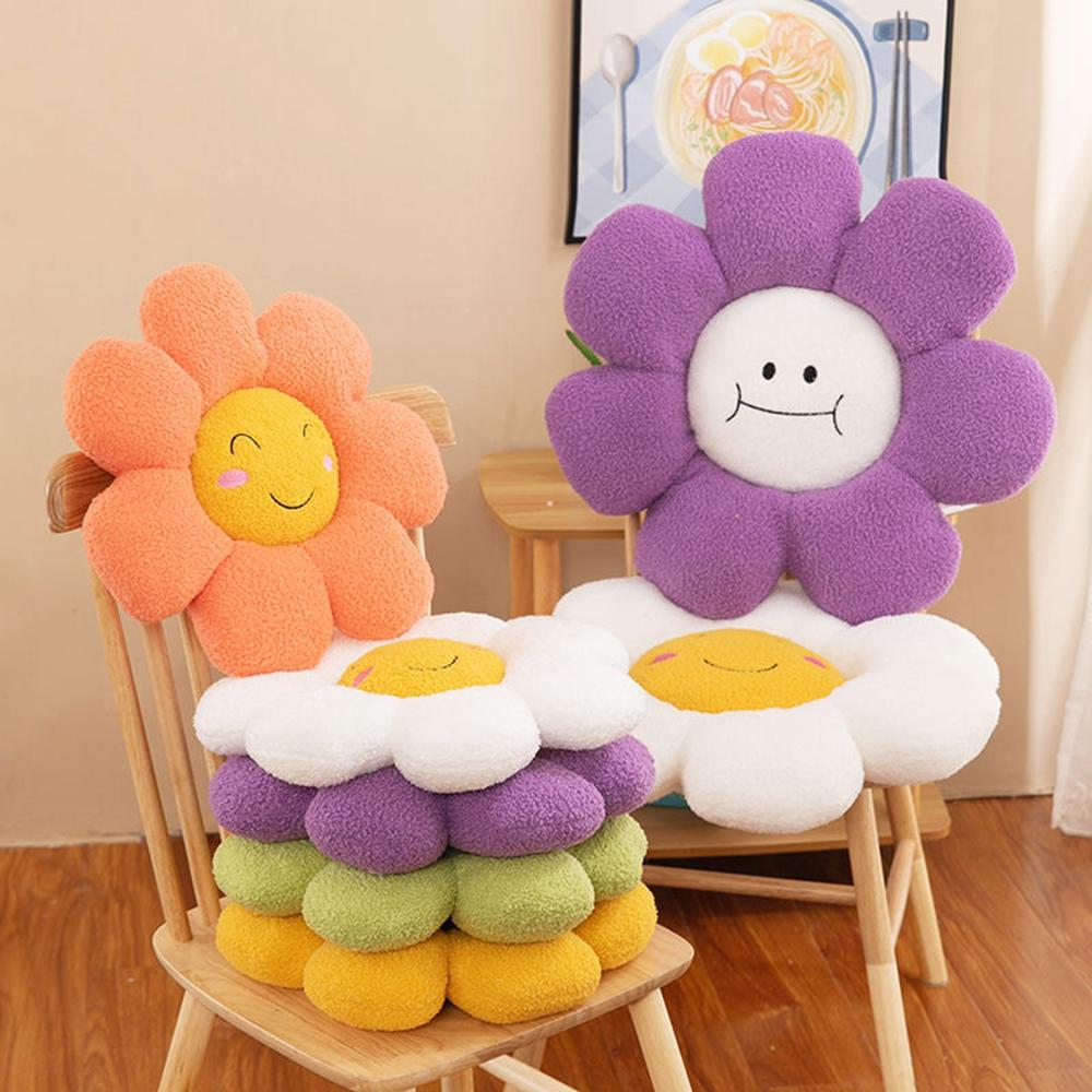 40CM Sunflower Cartoon Cushion Plush Toy Cute Flower Chair Cushion Sleeping Pillow Doll Festive Gift Child Birthday Gift