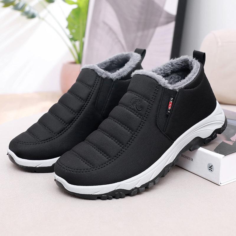 Cotton shoes women's new winter velvet thickened snow boots one pedal middle-aged mother shoes comfortable warm women's cotton shoes