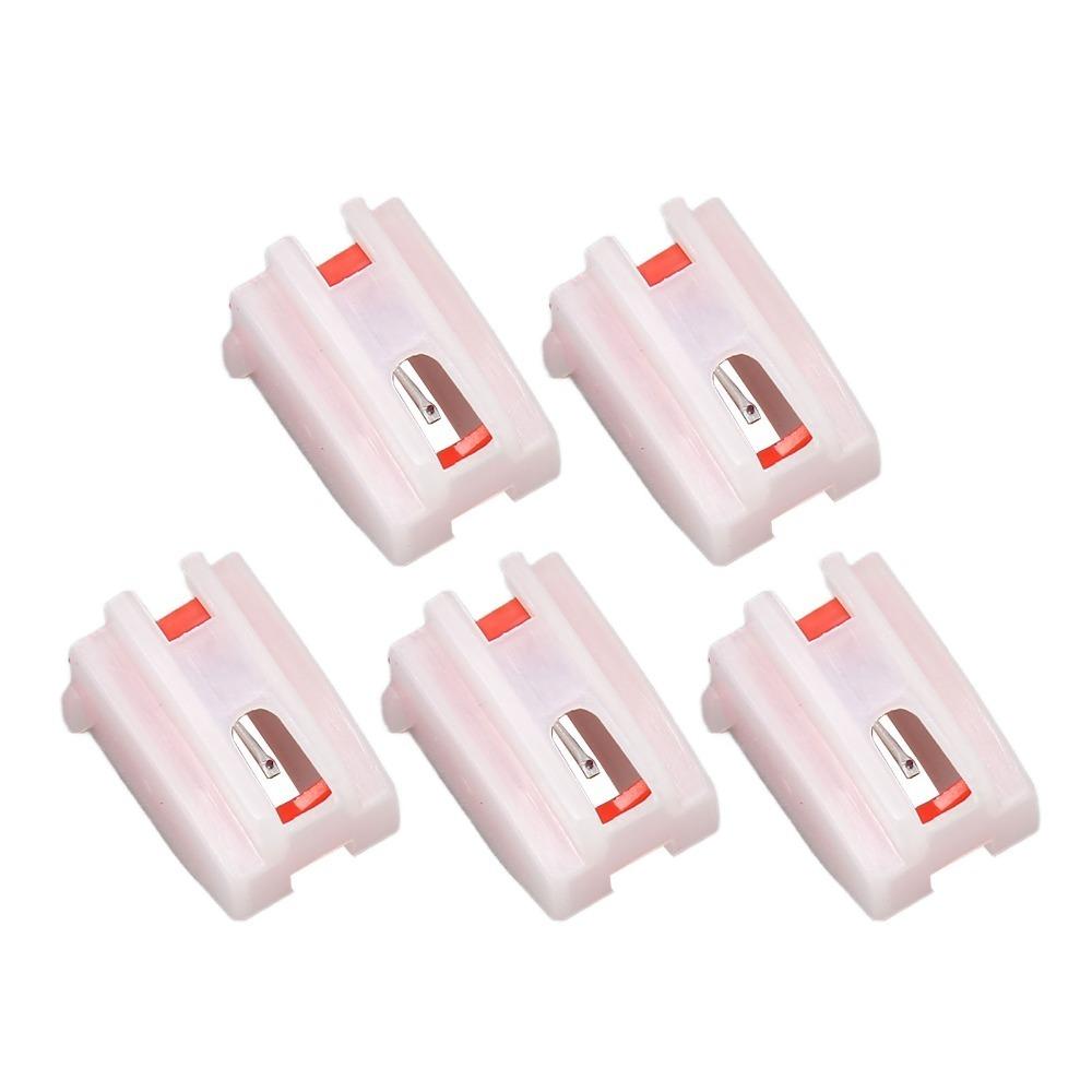 5PCS with White Plastic Case Turntable Replacement Needles Phonograph Stylus for LP Vinyl Record