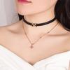 Korean Style Elegant Double Layer Choker Necklace For Women With Rhinestones Dazzling