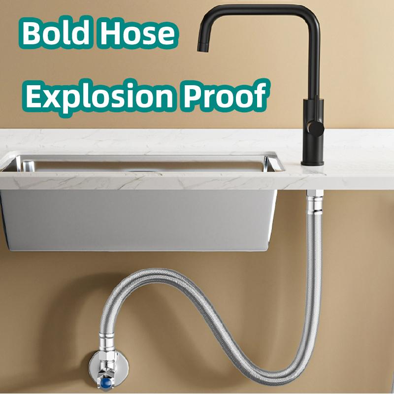 Toilet Water Heater Inlet Hose Thickened Explosion Proof Braided Hose Universal G1/2 High Flow Rate 304 Stainless Steel