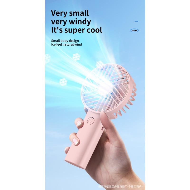 Portable USB Chargeable Handheld Fan Summer Mini Fan Outdoor Cooling Fan 3-gear Desktop Fan with Phone Holder for Office Study