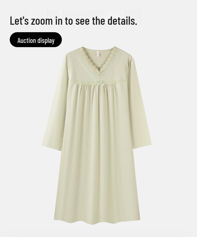 Camice da notte stile palazzo da donna: Elegante Abito Lungo Monocolore per Primavera e Autunno 2026
