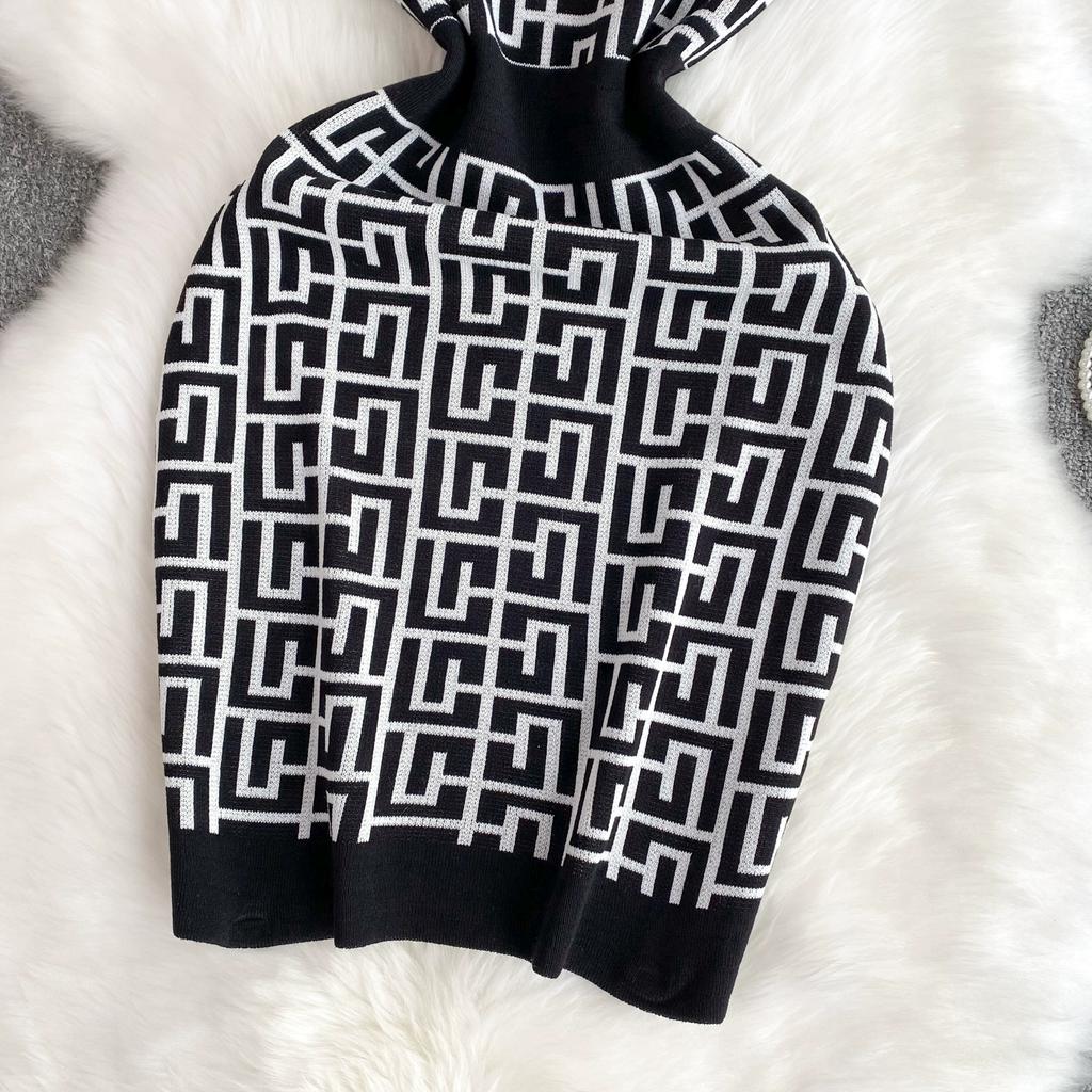 Sommer Frauen Marke Designer Sexy Halter Mini Kurze Strick Pullover Mantel Club Party Kleider