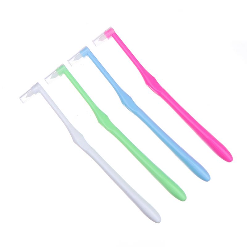 Lot de 4 brosses interdentaires orthodontiques à faisceau unique, souples, pour le nettoyage des dents, outil de soins bucco-dentaires, petite tête, implant capillaire souple pour adultes