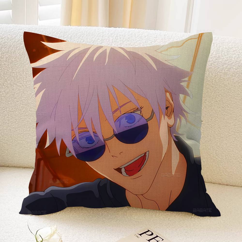 Cartoon Figure Gojo Satoru Cushion Cover Car Throw Pillow Case For Sofa Car Christmas Gift xcm xcm