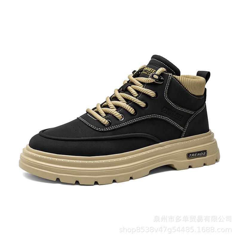 Winter velvet warm Martin boots new autumn outdoor casual short boots thick-soled retro rubber and plastic boots 39 чёрный