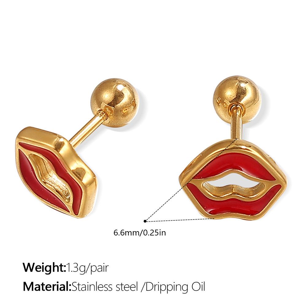 Sweet Cool Wind Cartoon Cute Dripping Rabbit Flower Earrings Stainless Steel Gold Plated Earrings Women