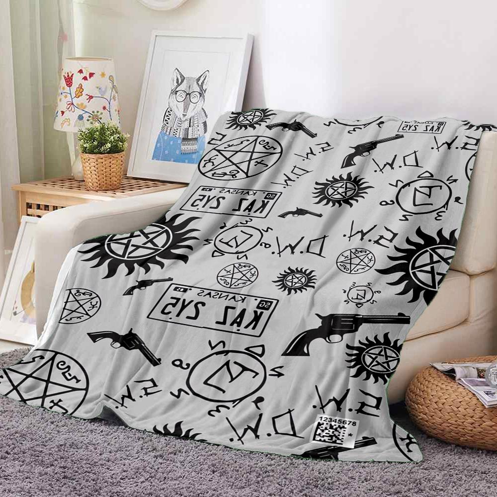 Supernatural Flannel Blanket Throw Blanket Soft Warm Sofa Bed Camping Car home Decor Unique Christmas Gift C9301383