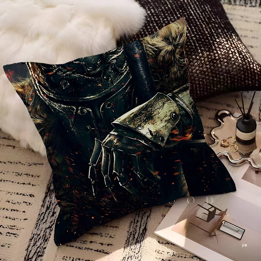 DARK SOULS Adventure Game Pillow Covers Cartoon Sofa Decorative Home Double-sided Printing Short Plush Cute Cushion Cover