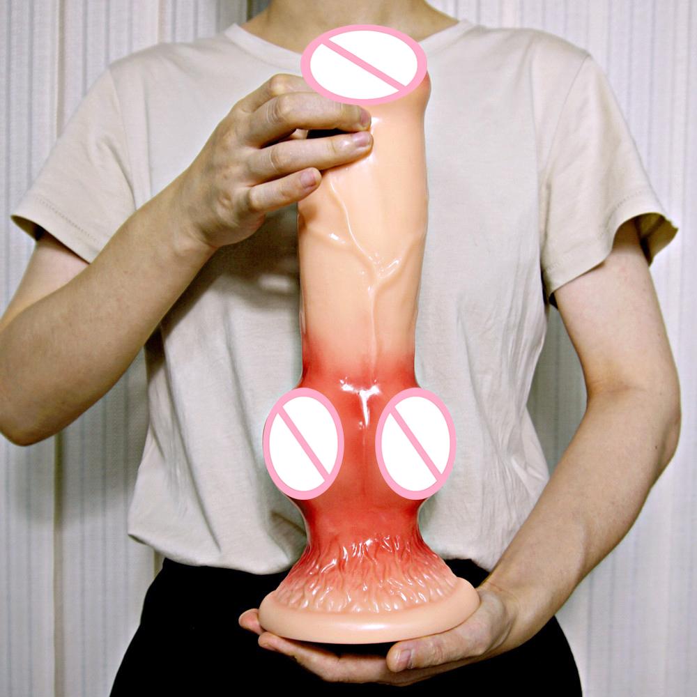 Huge Real Silicone Animal Dildo Sex Toys Knot Dog Penis Anal Plug for Women Men Suction Cup Female Masturbator Adults