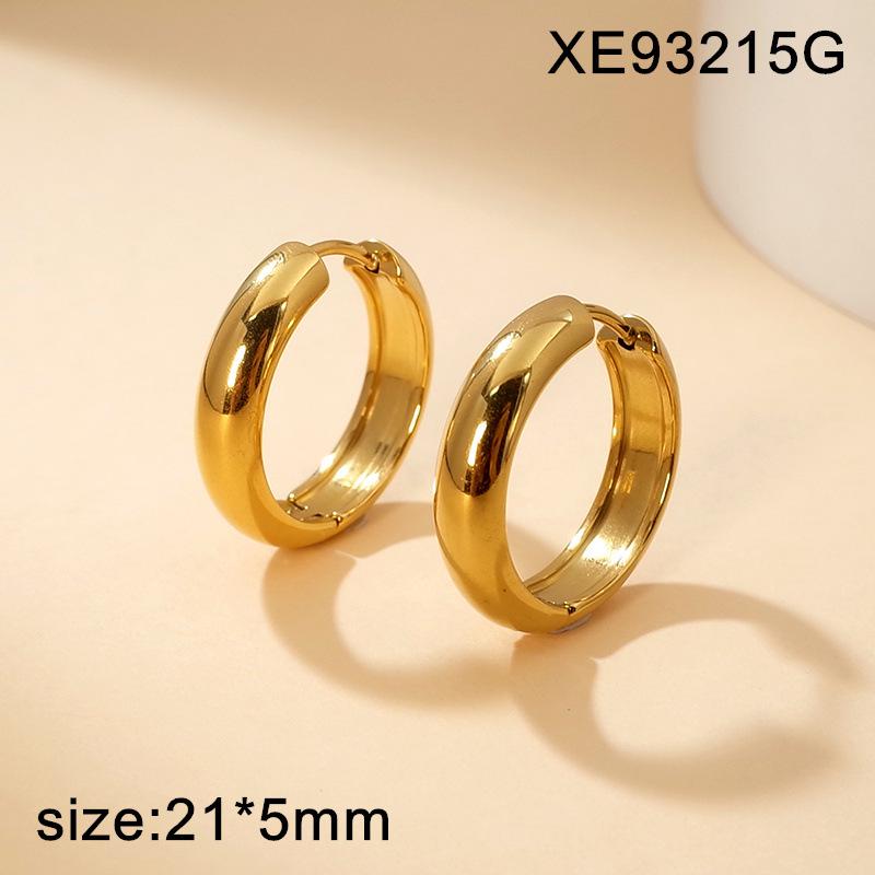 Trendy Titanium Steel Minimalist Hoop Earrings: Polished, Lightweight, Versatile, and Fashion-Forward for Men and Women