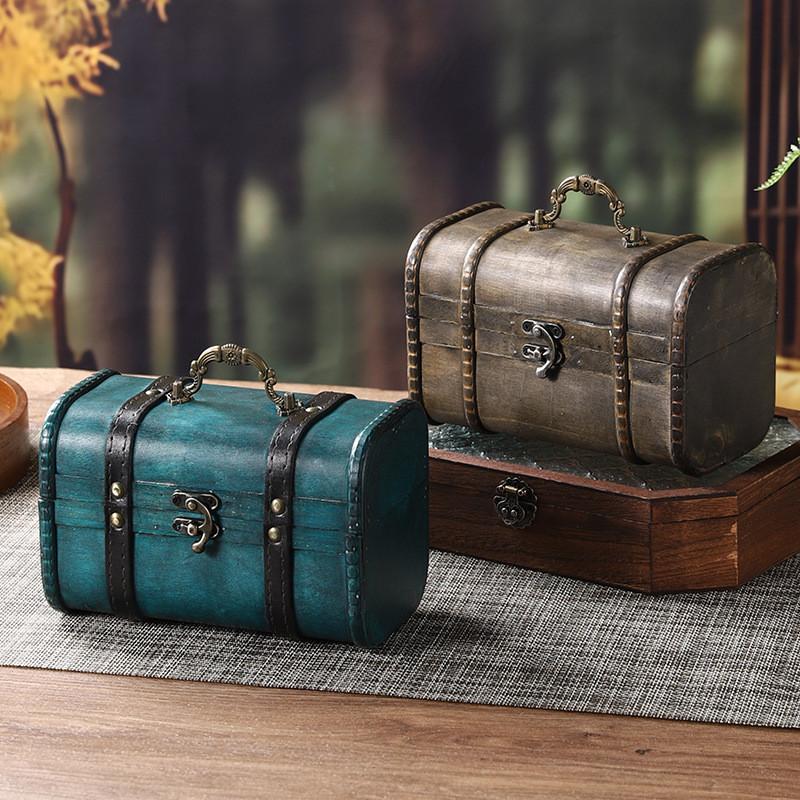 Handmade Wood Storage Box With Cover For Trinkets And Essentials Tabletop Display