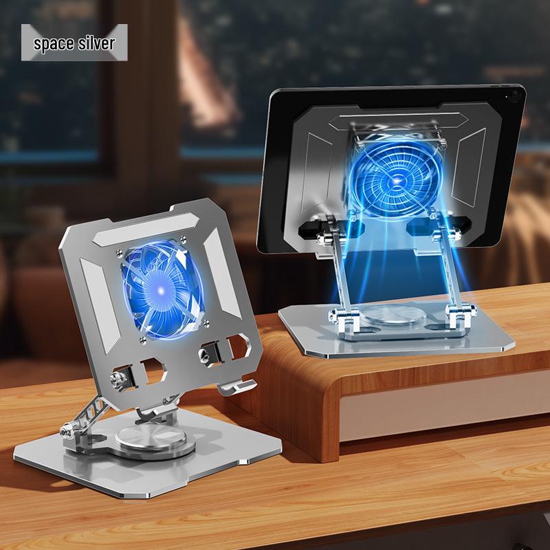 Suport metalic pliabil rotativ la 360° pentru laptopuri, tablete și telefoane