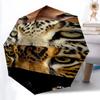 1 Stück Leopard Augen Automatisches Öffnen/Schließen Regenschirm 8 Rippen Starker Rahmen, Tragbarer Reise Regenschirm für Damen & Herren, Geburtstagsgeschenk Partys 018