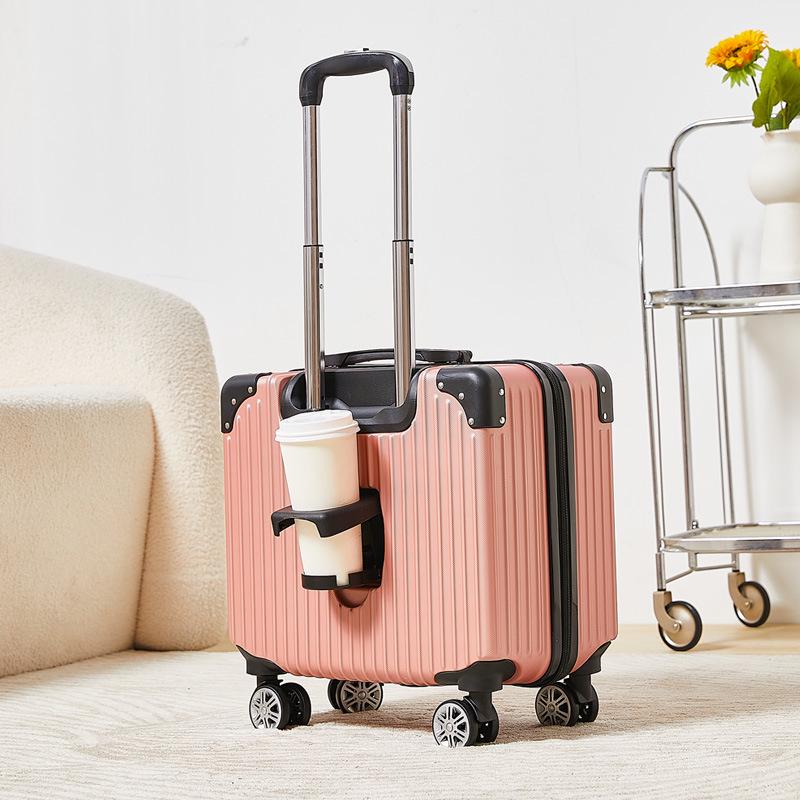 18-Inch Silent Spinner Carry-On Suitcase with Telescopic Handle and Password Lock