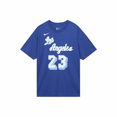 Nike LeBron James No. 23 Basketball Print Short-Sleeve T-Shirt for Men, Blue