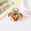 Orange Zircon Crystal Rhinestone Bee Animal Bird Broche Pin New Trendy Brooch Fashion Jewelry Girl Accessories For Women
