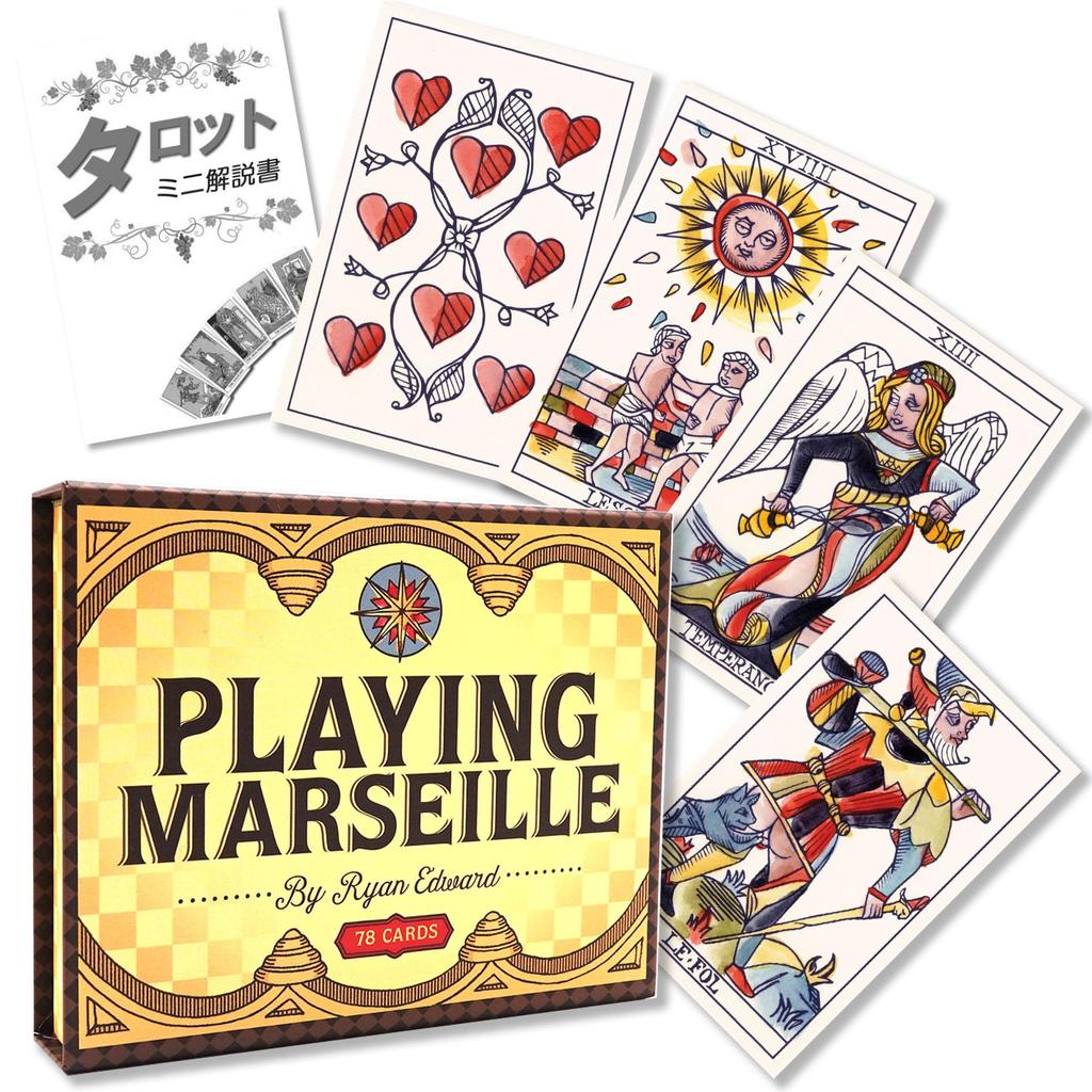 Playing Marseille Tarot Reading Instructions, Japanese Instruction Manual Included, Authentic Tarot Cards, 78 Cards