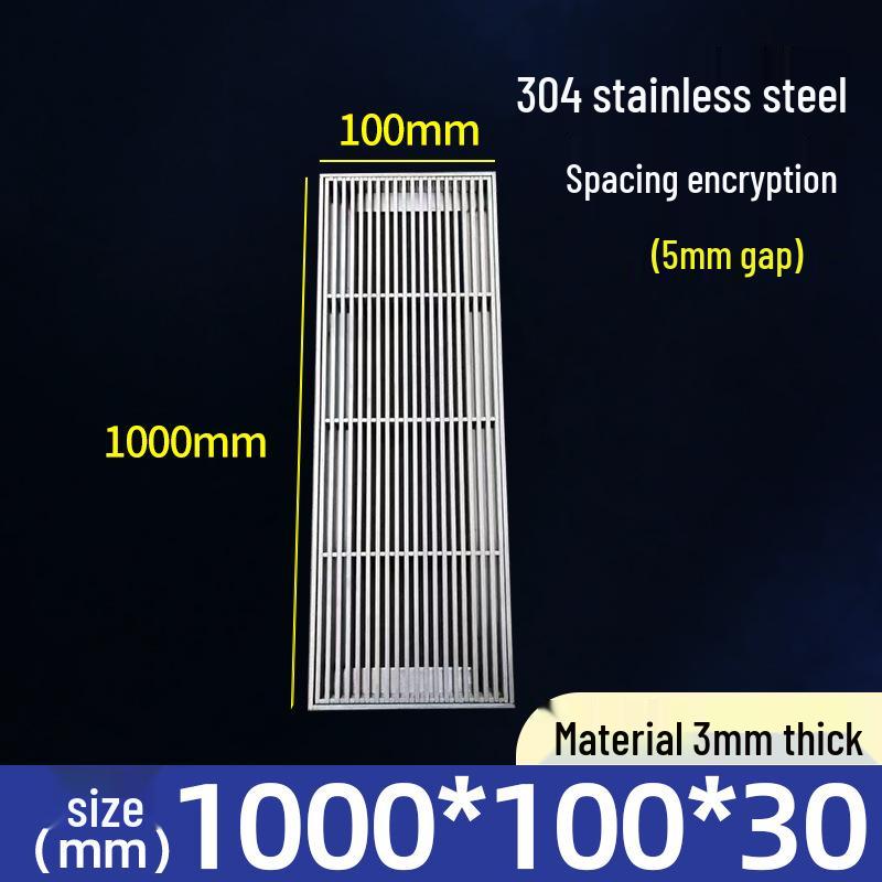 Gitterrostabdeckung aus Edelstahl 304 für Entwässerungsrinnen und Schächte.