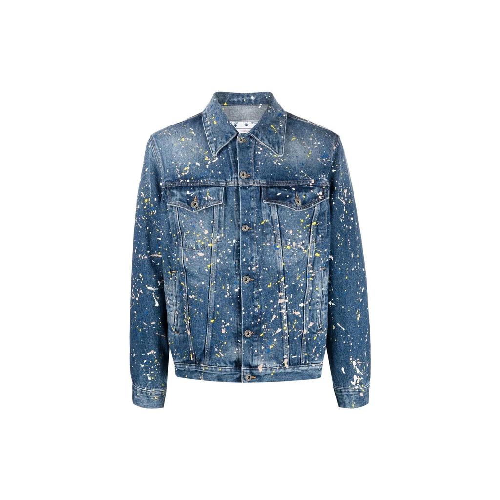 OFF WHITE Paint Skate Denim Jacket OMYE077F22DEN0034000