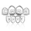 Hip Hop Jewelry Grillz in Body Jewelry Four Teeth Top and Lower 14K Gold Micro Paved CZ Grillz Diamond Teeth for Men Halloween