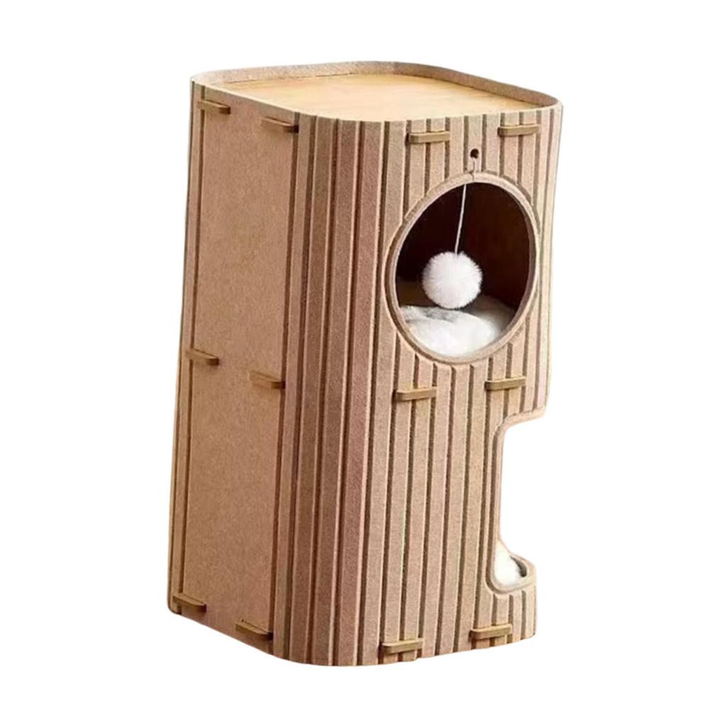 2 Storey Cat Bed Cave Nest Hut Covered Tunnel Condo Cat House Enclosed Bed for Outside Sleeping Indoor Outdoor Cats Kitty Pet