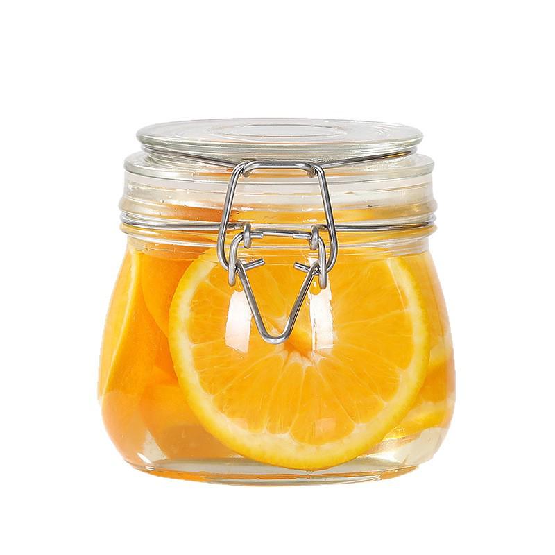 Stainless Steel Lid Glass Storage Jar for Tea, Food, Jam, and Honey