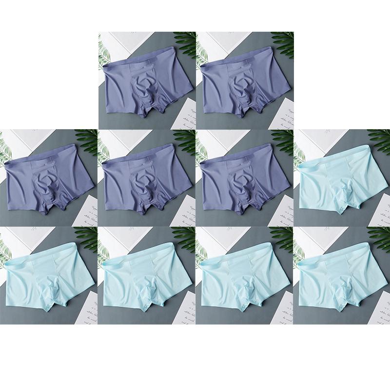 Men's Ice Silk Sexy Seamless Boxer Shorts Underwear Fashion Underpants Male Comfortable Ultra-thin Breathable Panties