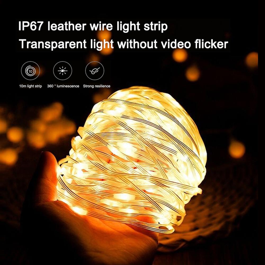 LED Camping Fairy Lights Power Display 200LM Camping String Lights 1800Mah Hangable for Parasol Tent Balcony Party Gazebo Garden