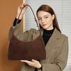 Vintage women natural suede leather bag stylish retro patchwork design large capacity shoulder bag top grain genuine leather