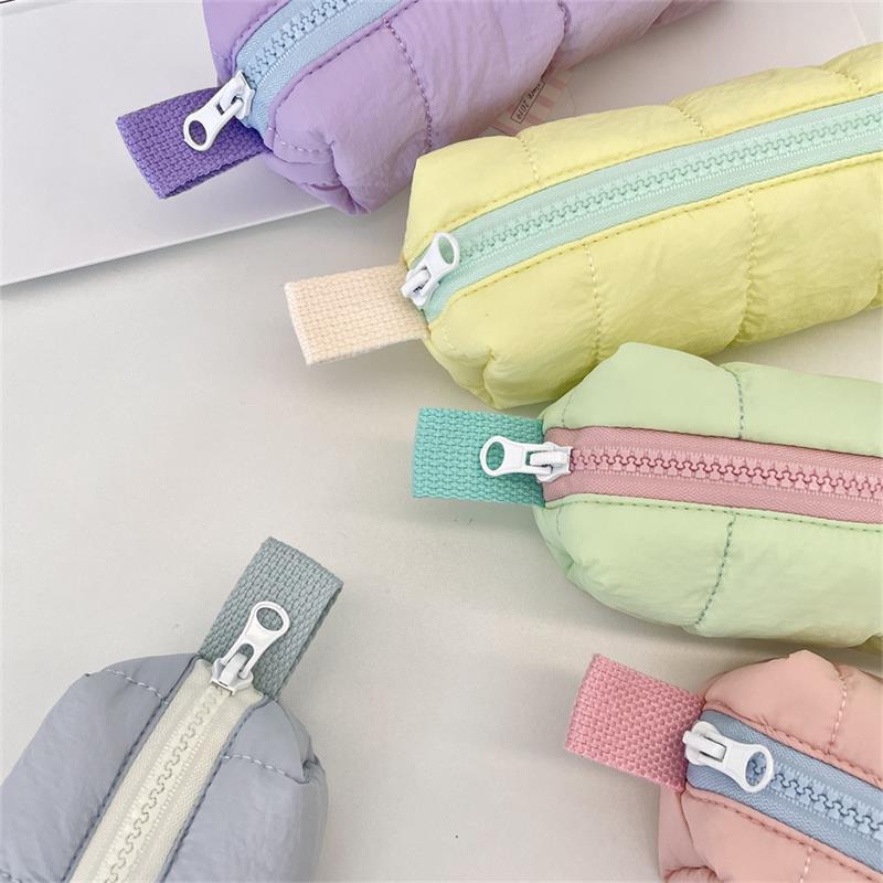 Cute Cotton-Filled Pencil Case Pen Bag Large-Capacity Student Stationery Storage Bag Portable  Girly Cosmetic Bag Gifts