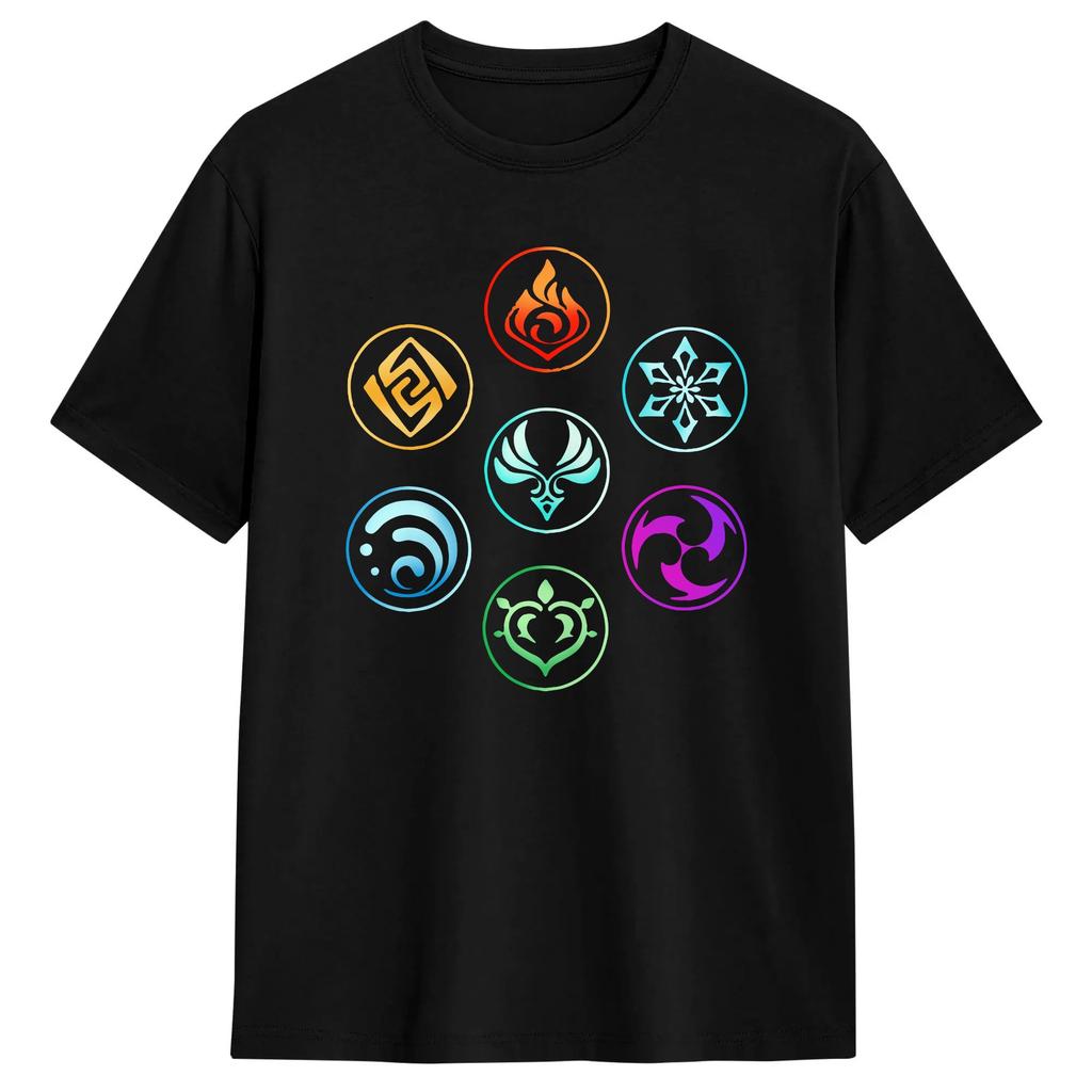 Diluc Genshin Impact Anime Game Tshirt Unisexs Cotton Clothing Fashion Round Neck Short Sleeve